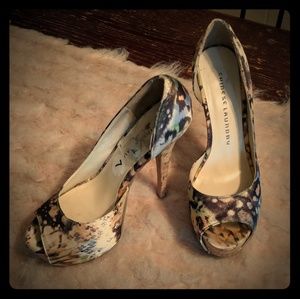 Chinese Laundry MultiColor Animal Print Heels Sz 7